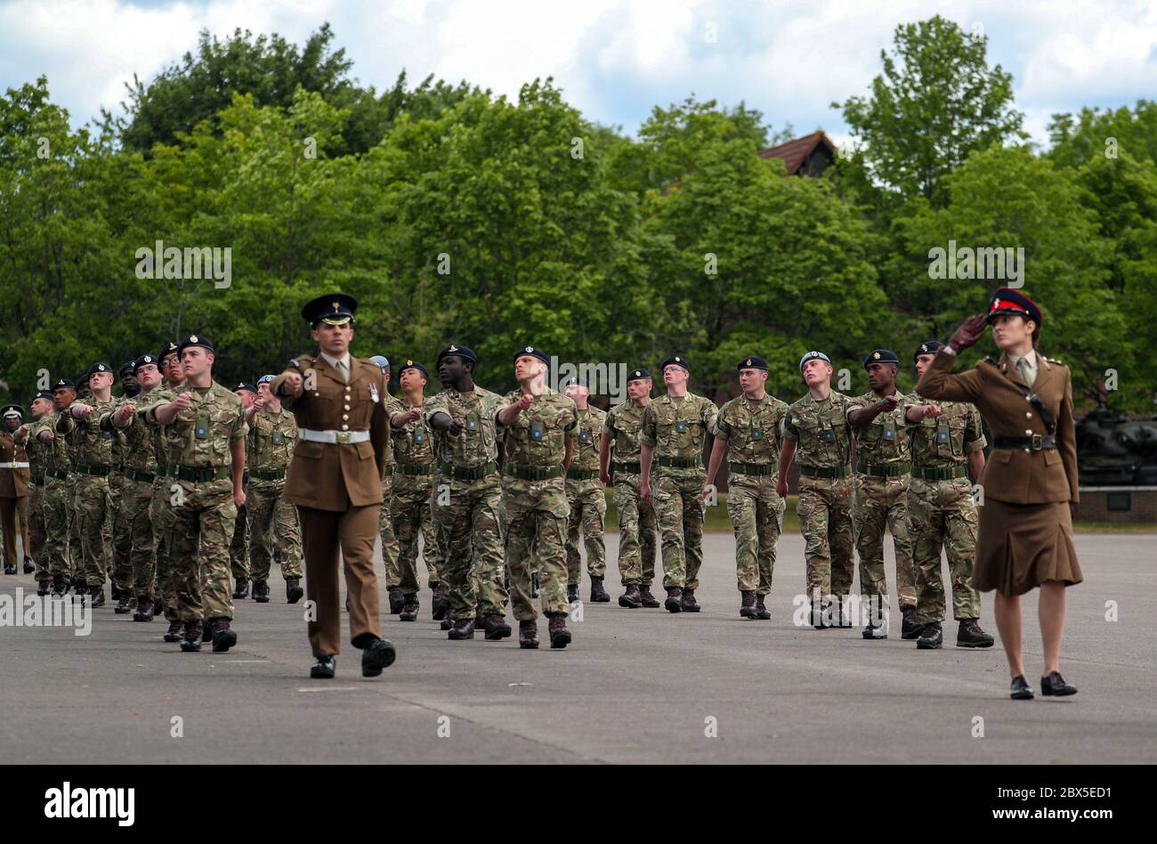 Recruits March During A Passing Out Parade At Sir John Moore Barracks Winchester The First Batch Of Soldiers To Complete Their Training In The Army Training Regiment Winchester Since The Coronavirus Lockdown