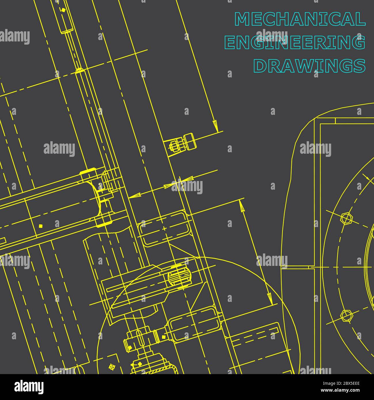 Blueprint. Vector drawing. Mechanical instrument making. Corporate ...