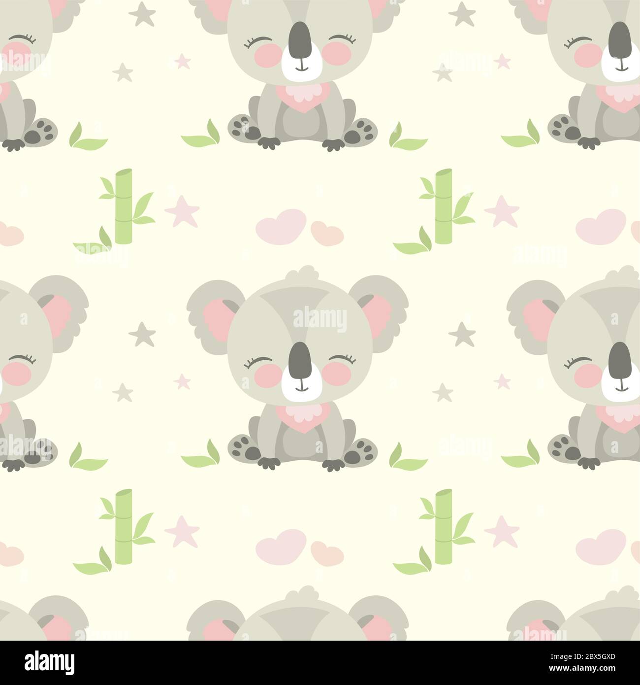 Seamless pattern with cute koala bear,vector illustration Stock Vector