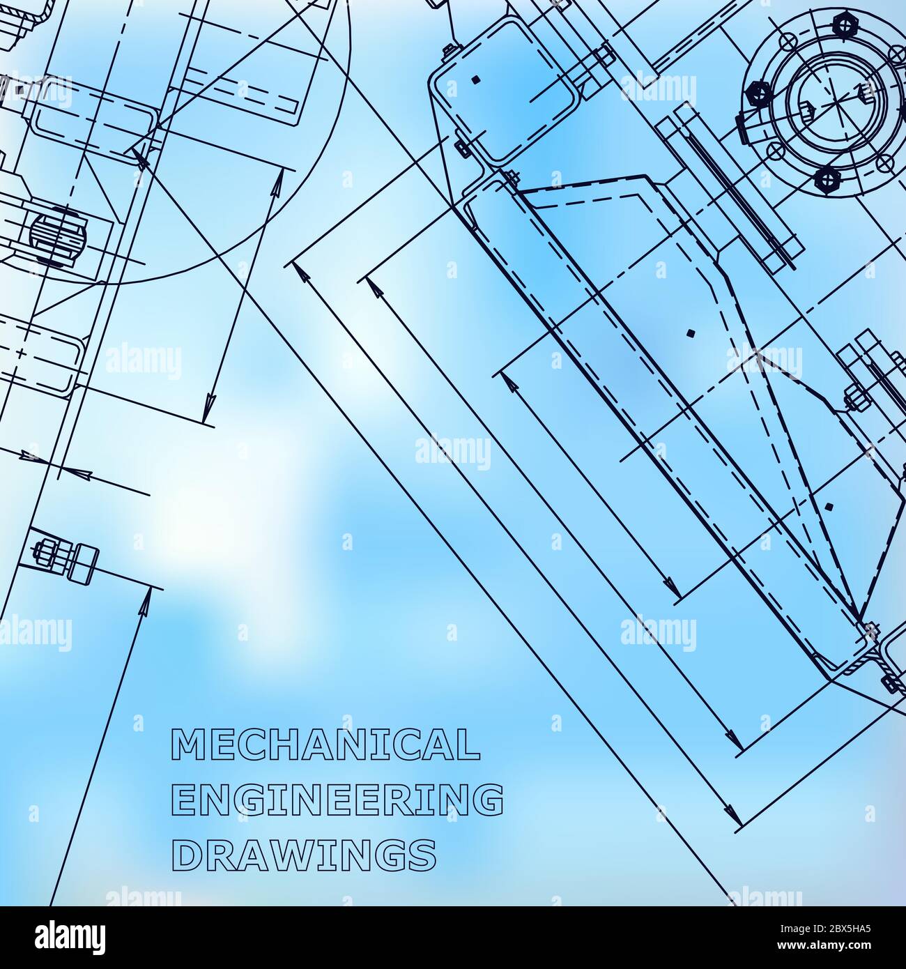 Blueprint. Corporate Identity. Vector engineering illustration. Blue ...
