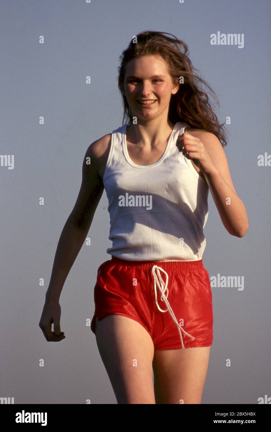 An 18 year old model jogging Photo by Tony Henshaw Stock Photo