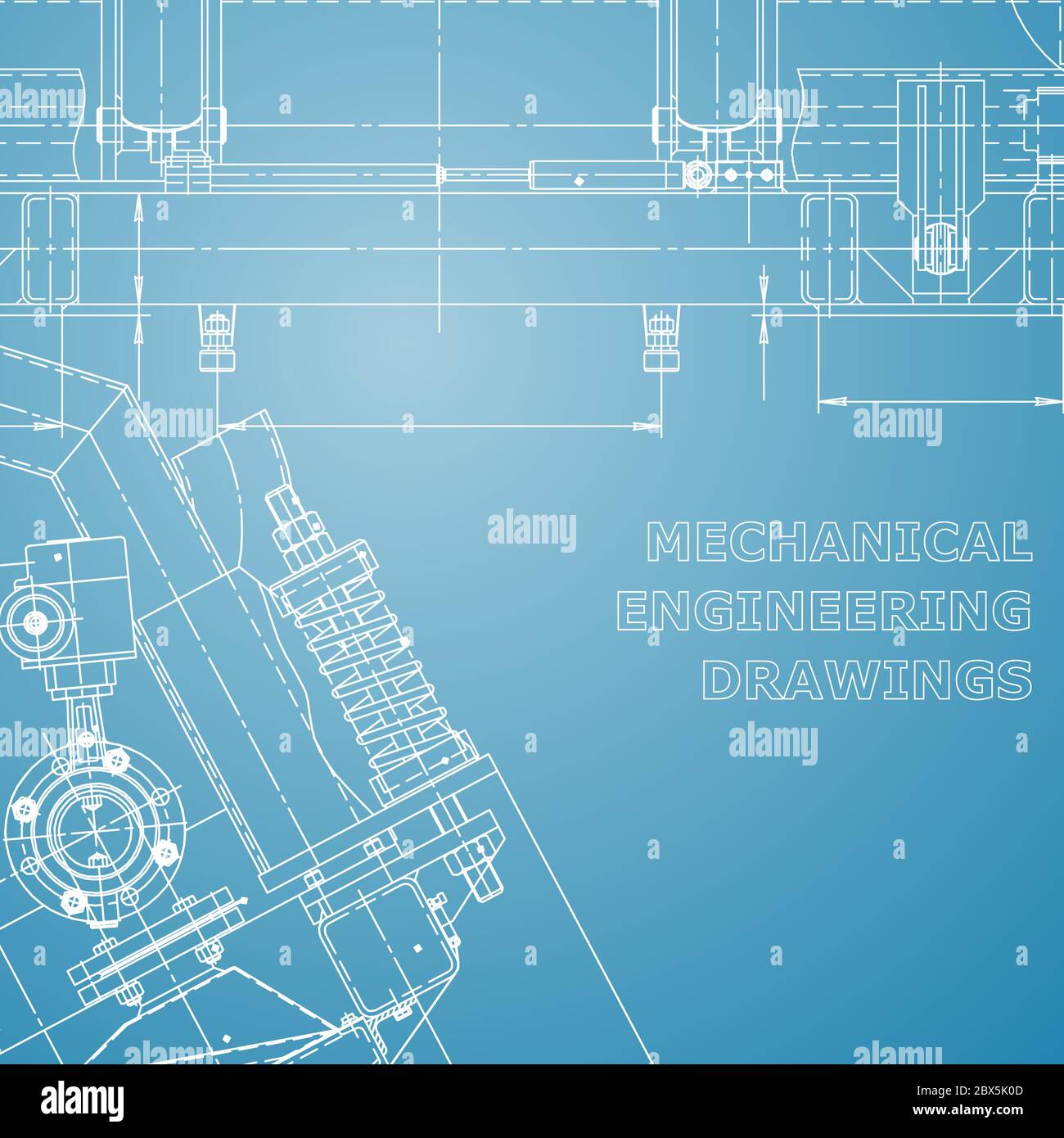 Computer aided design systems. Blue and white drawings. Blueprint ...