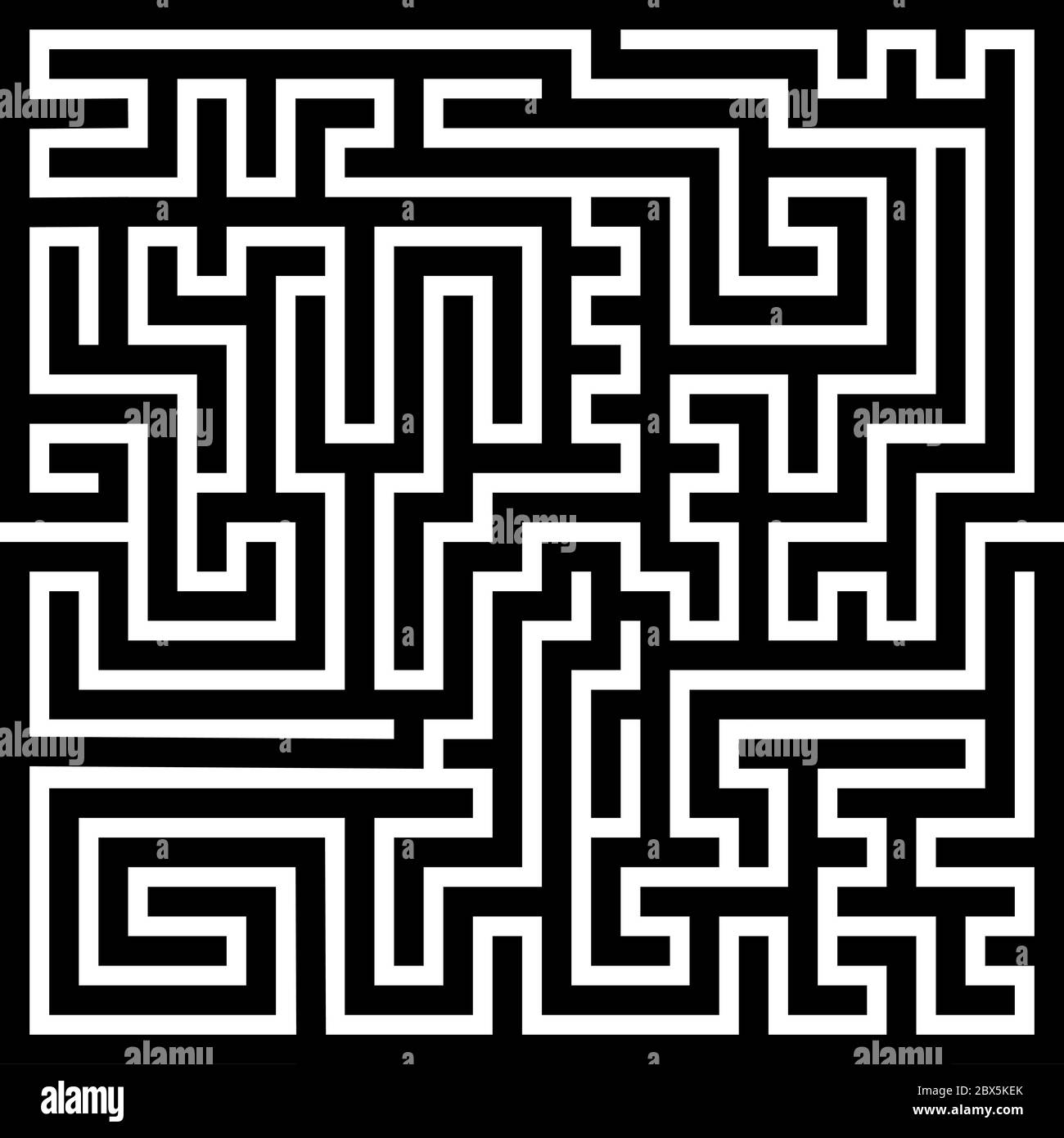 Square maze labyrinth. Black thick outline. Vector illustration Stock Vector