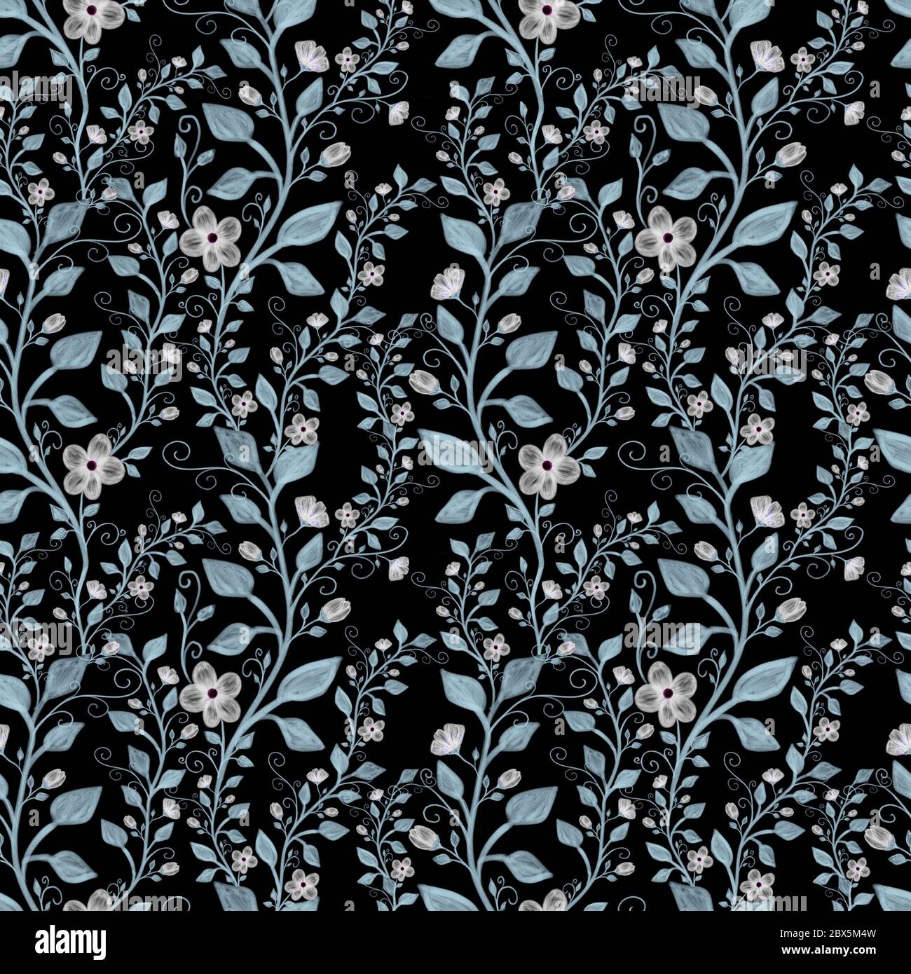 Vintage floral seamless pattern, hand drawn illustration Stock Photo ...