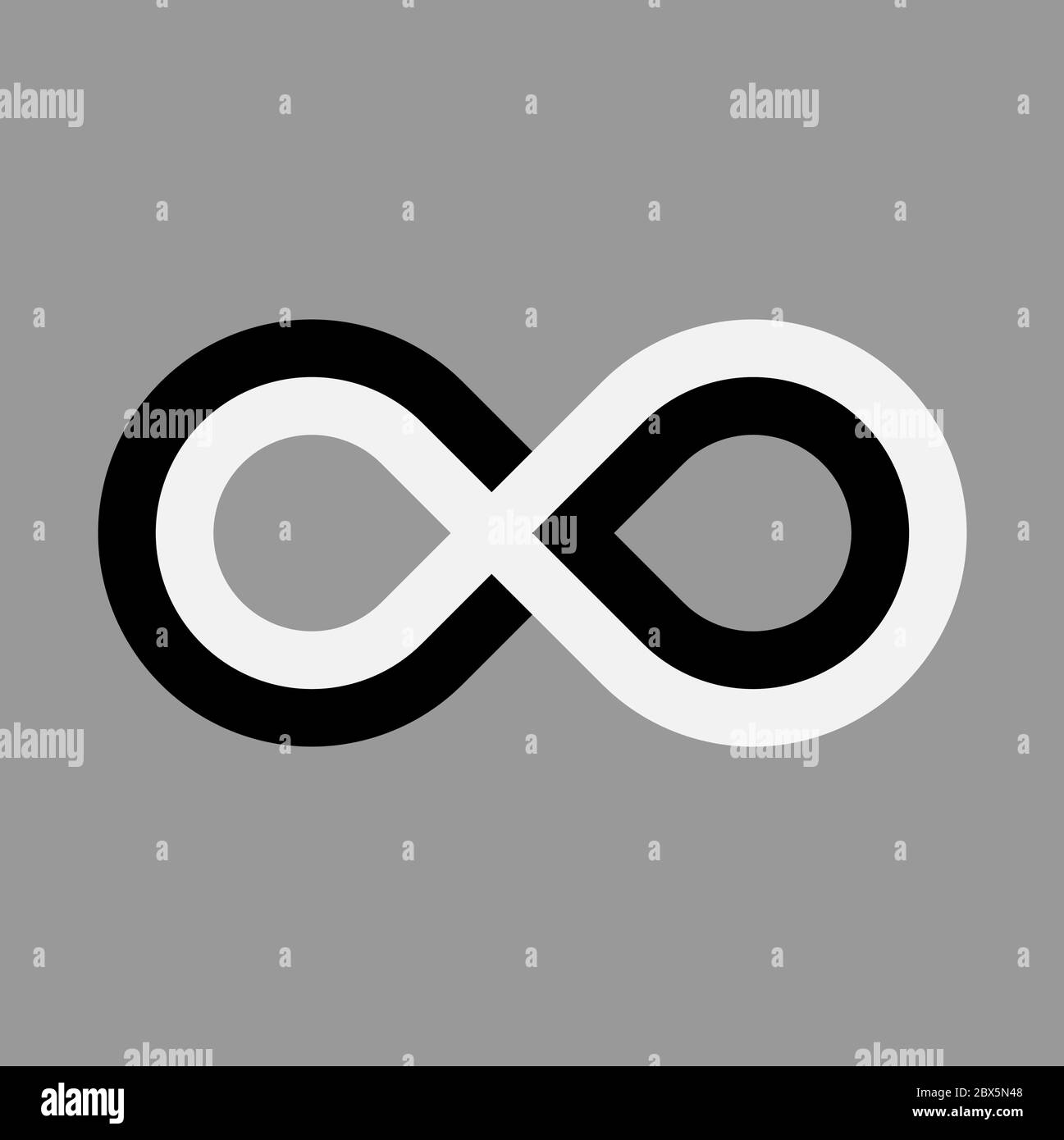Infinity symbol icon. Representing the concept of infinite, limitless and endless things. Simple tripple line vector design element on white background. Stock Vector
