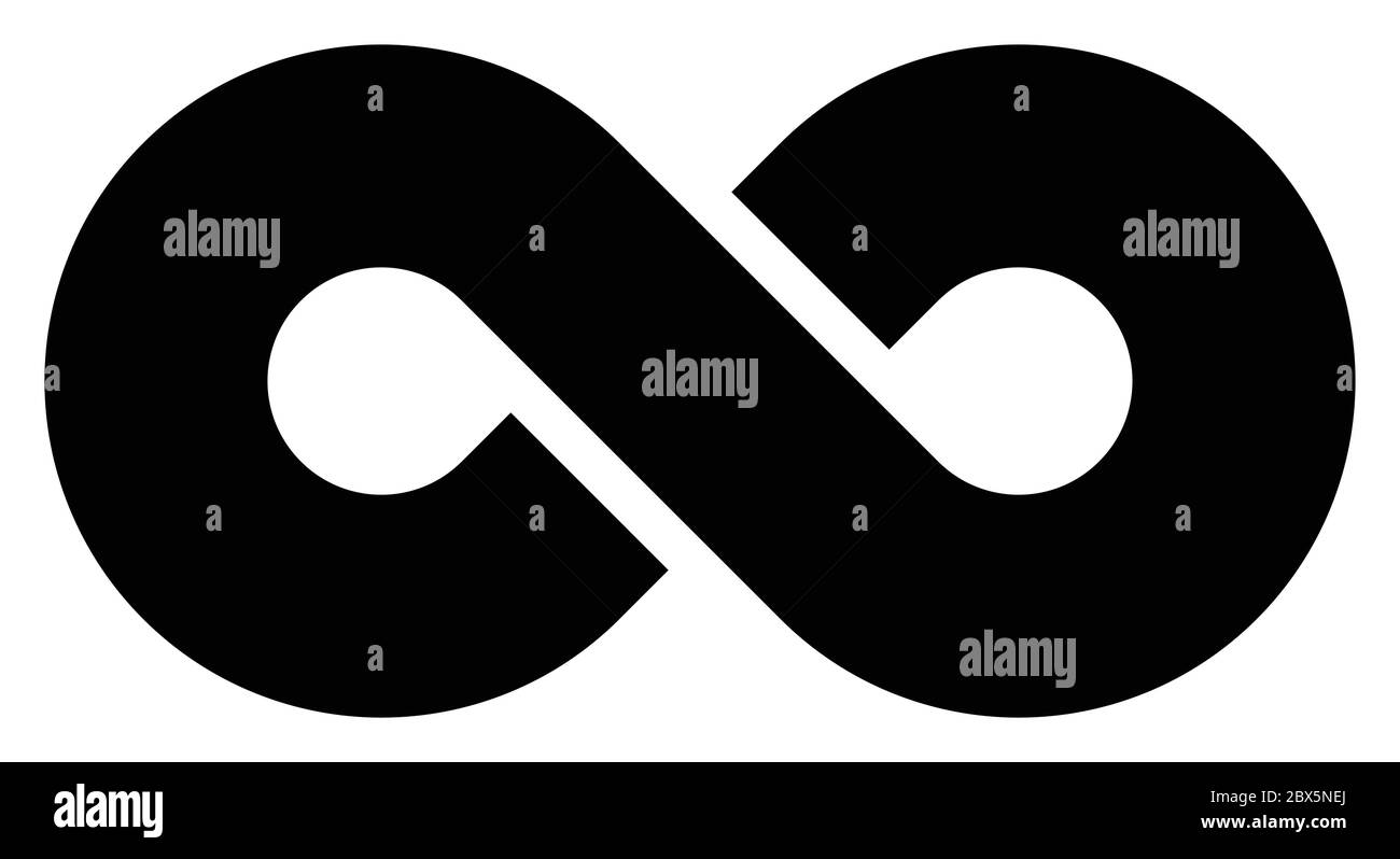Black infinity symbol icon. Concept of infinite, limitless and endless. Simple flat vector design element. Stock Vector