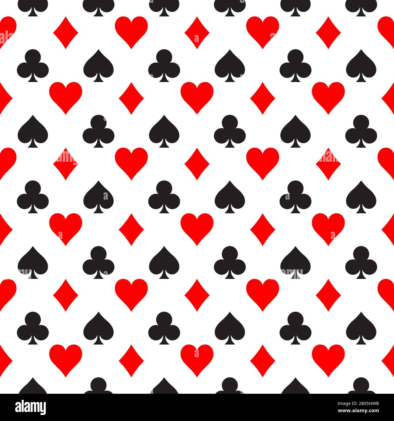 Seamless pattern background of poker suits - hearts, clubs, spades and  diamonds - arranged in the rows on white background. Casino gambling theme  vector illustration Stock Vector Image & Art - Alamy