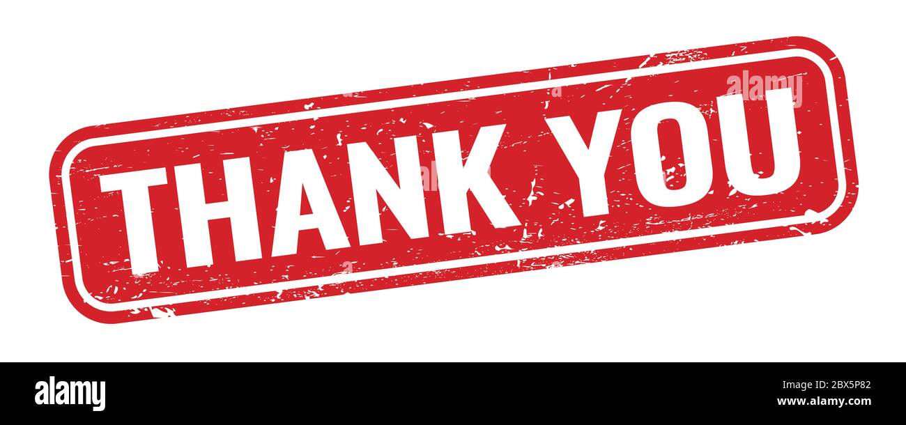 THANK YOU red rectangle stamp Stock Photo - Alamy