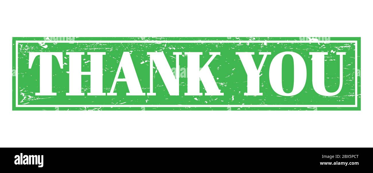 THANK YOU green stamp Stock Photo - Alamy
