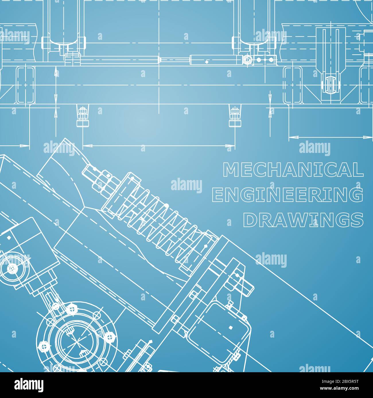 Computer aided design systems. Blue and white backgrounds. Machine ...