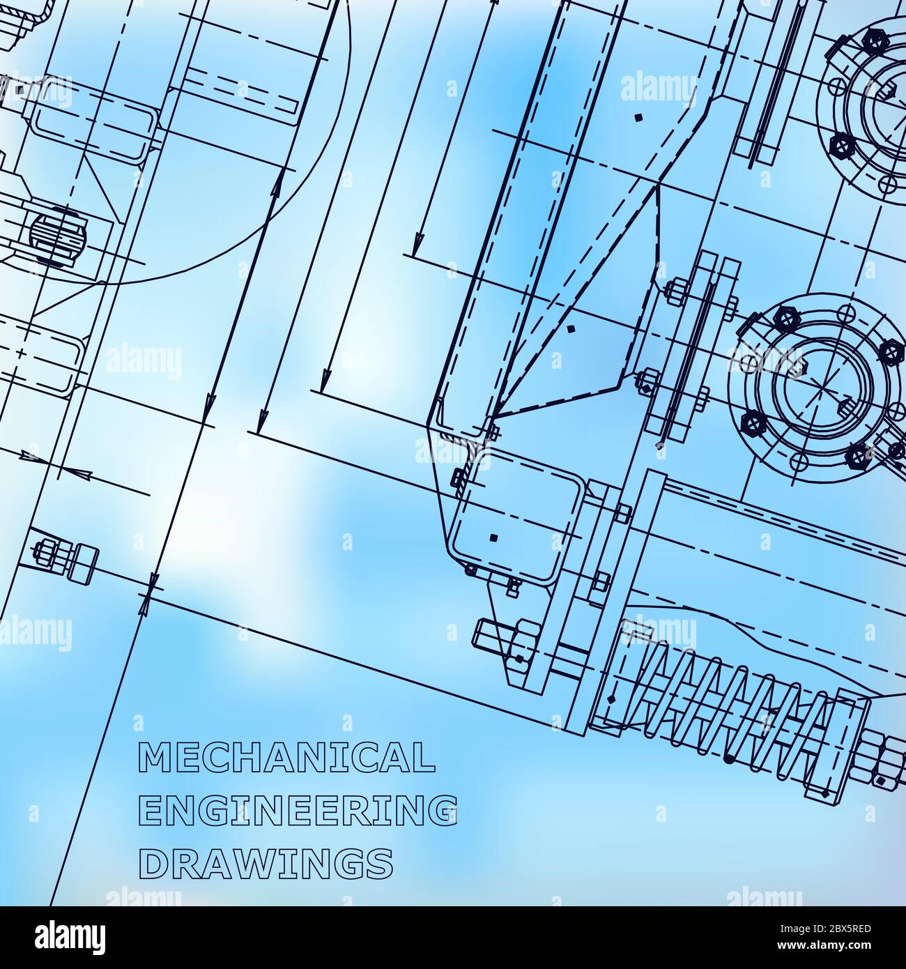 Innovation Engineering Bluecard Example Blueprint. Corporate Identity. Vector engineering illustration. Blue ...