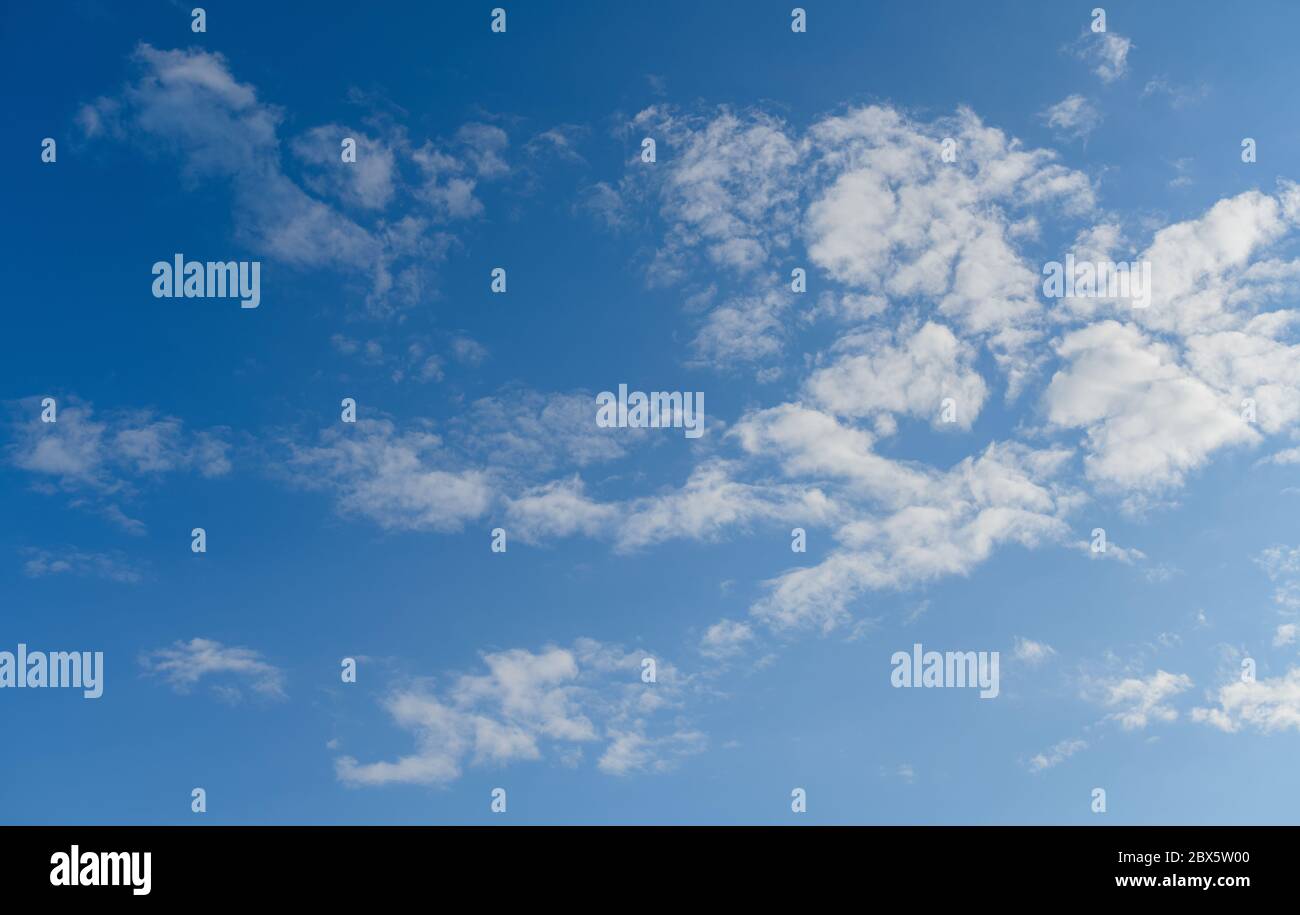 Blue sky with clouds. Nature background. Stock Photo