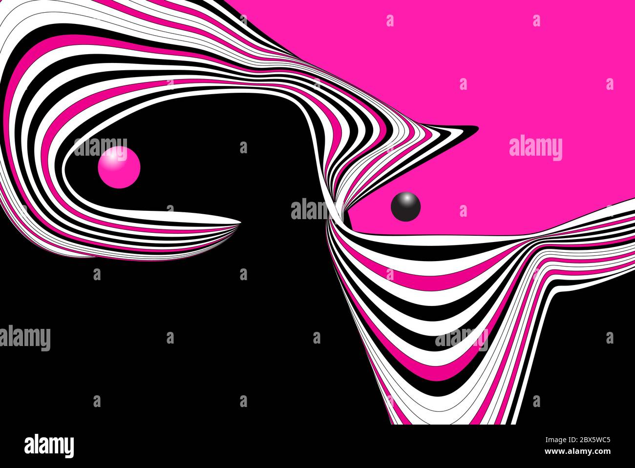 Illustration abstract vector graphic linear waves and geometry Stock ...
