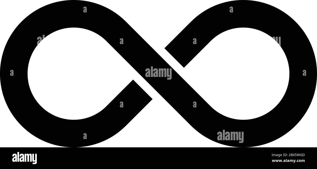 Black infinity symbol icon. Simple flat vector design element. Stock Vector