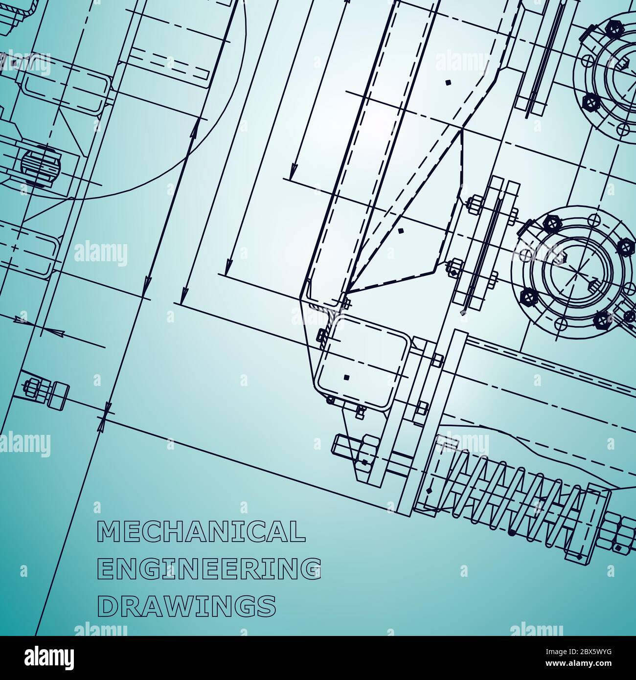 Innovation Engineering Bluecard Example Blueprint. Corporate Identity. Vector engineering illustration. Light ...
