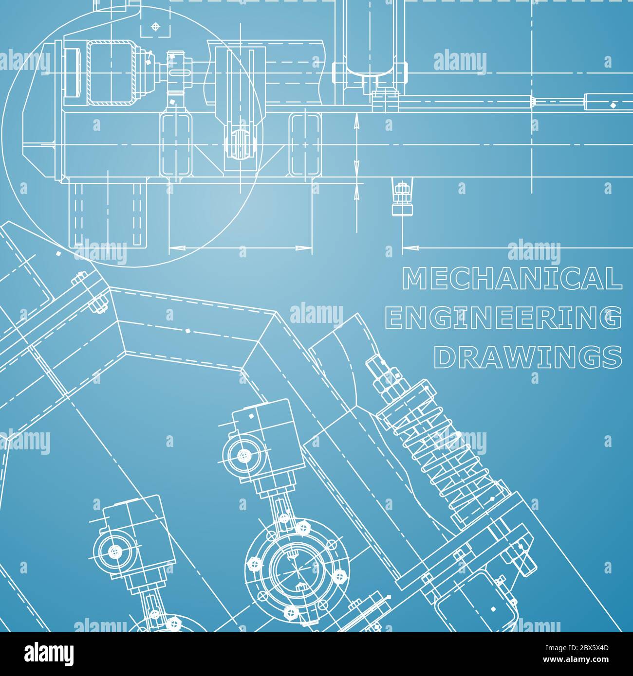 Computer aided design systems. Blue and white drawings. Blueprint ...
