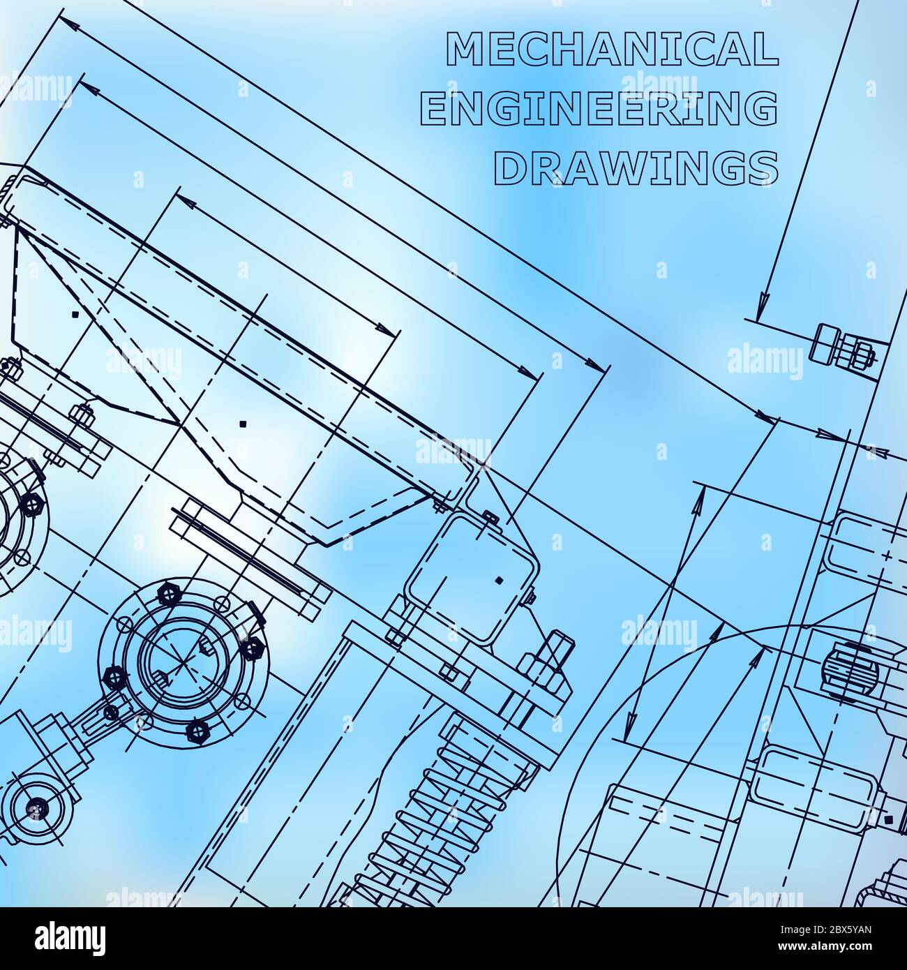 Innovation Engineering Bluecard Example Blueprint. Corporate Identity. Vector engineering illustration ...