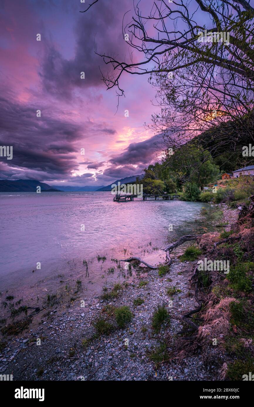 Lake Wakatipu, South Island, New Zealand Stock Photo - Alamy