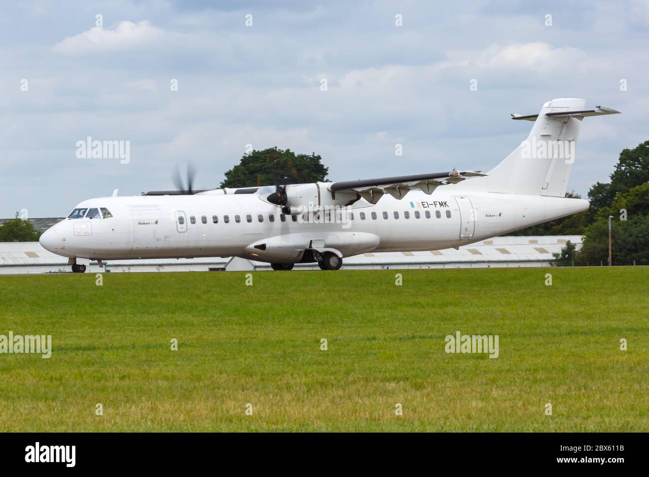 Southend, United Kingdom July 7, 2019: Stobart Air ATR 72-600 airplane at London Southend airport SEN in the United Kingdom. Stock Photo