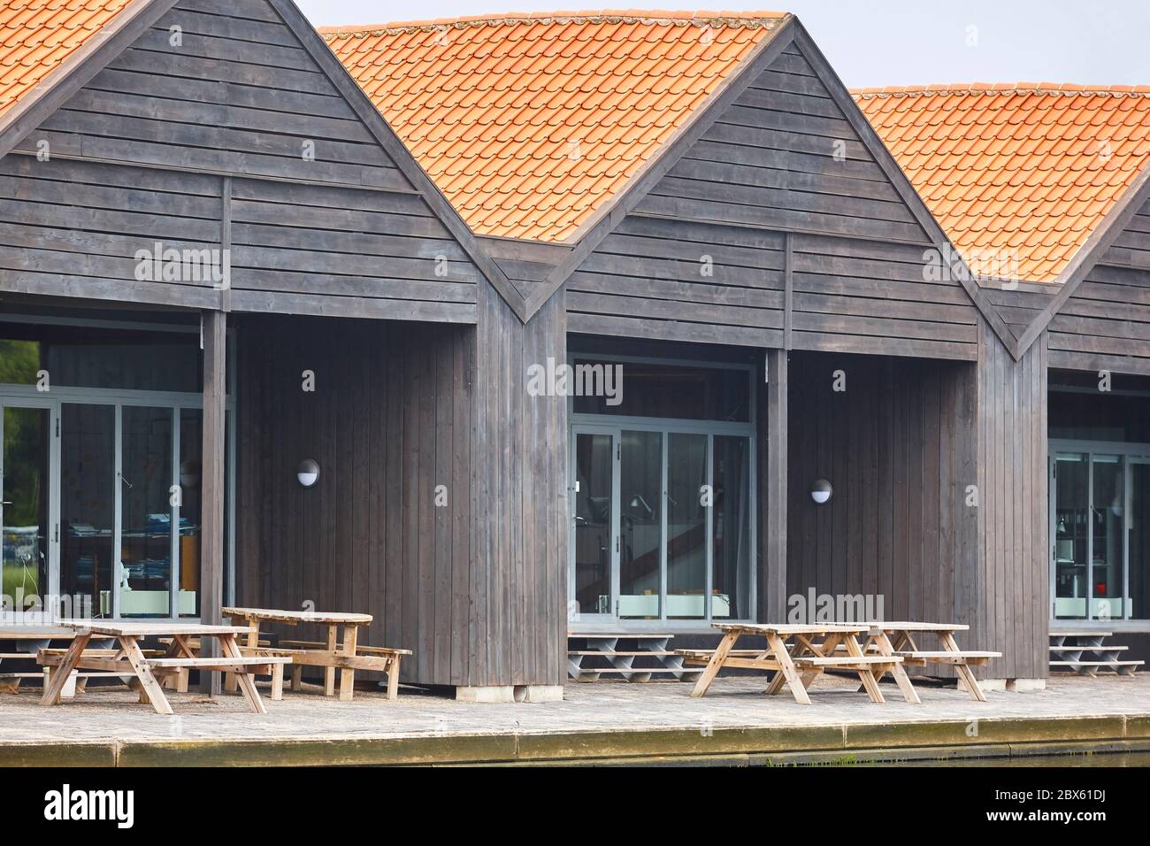 Wooden houses in Copenhagen city. Danish traditional architecture