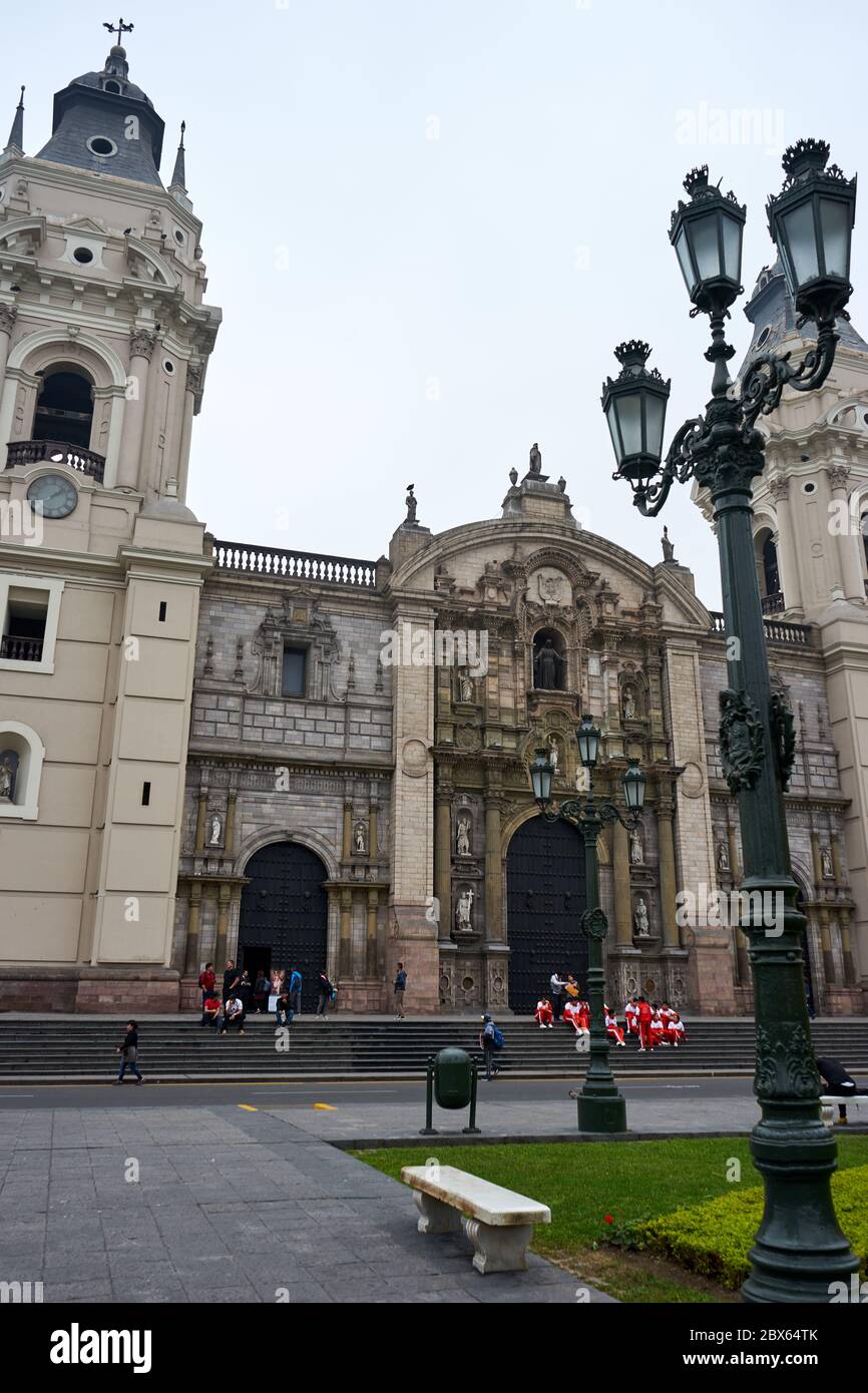 Cathedral of Plaza de Armas of Lima Stock Photo
