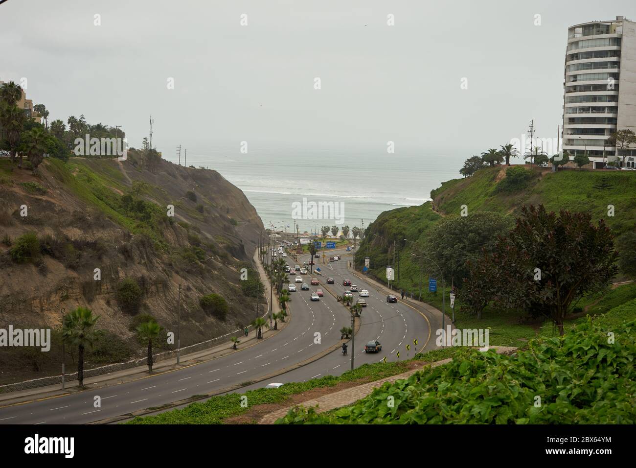 To the coastal road of Lima Stock Photo