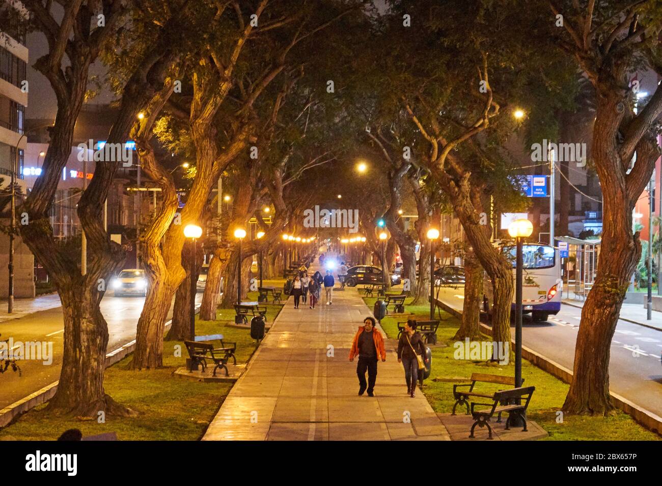 Night scene of Lima central Stock Photo