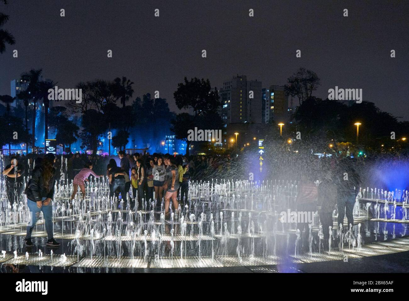 Spectacular of Fountain at Lima Stock Photo