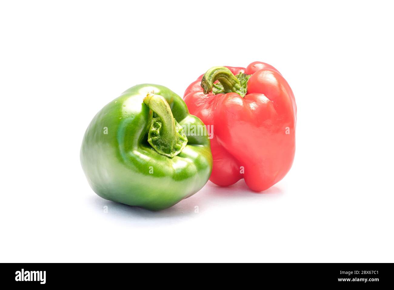 Bell peppers Red, Green isolated on white background Stock Photo - Alamy