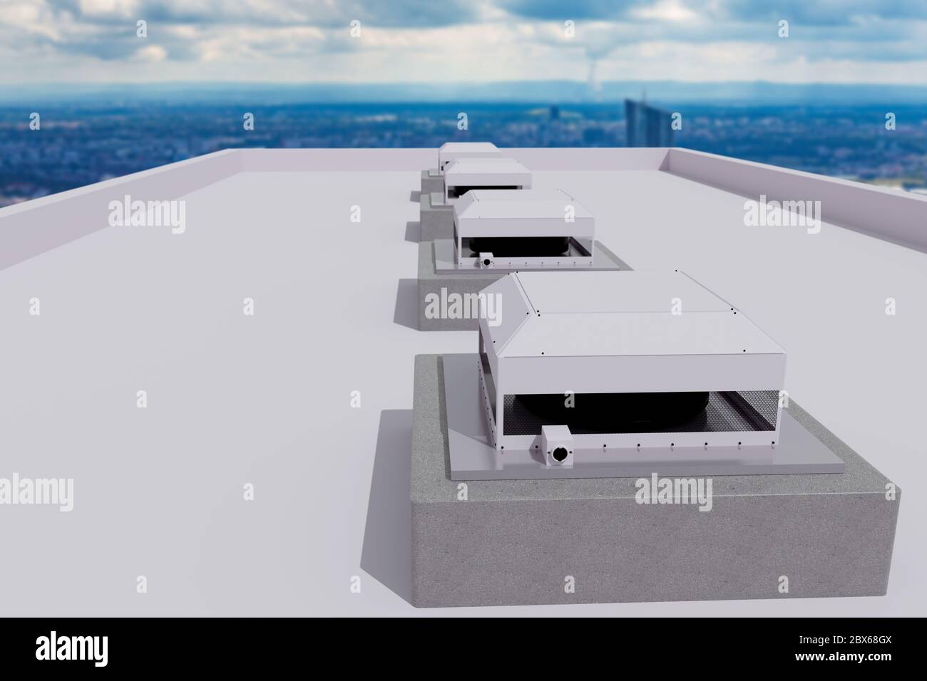 An air conditioning and ventilation systems on the high-rise building ...