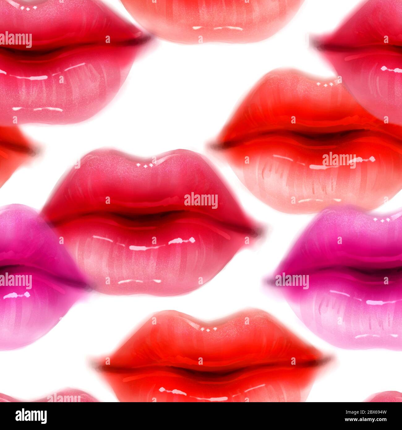 Seamless pattern with lips Stock Photo