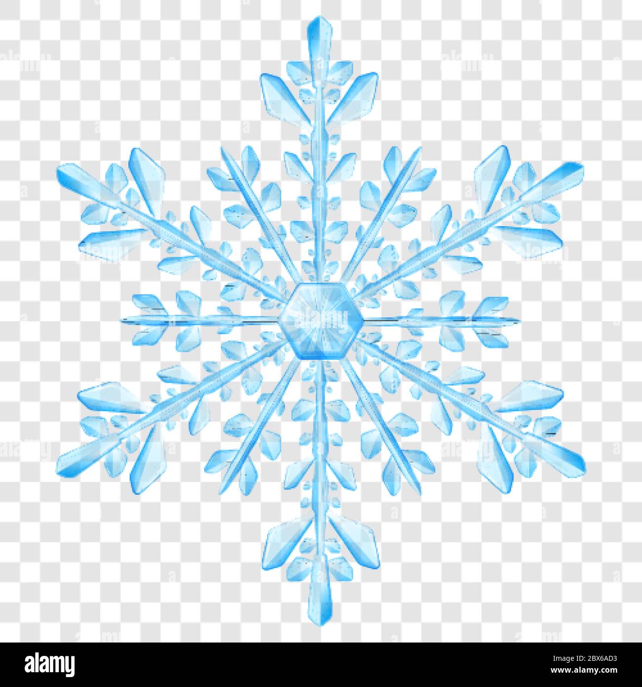 Big complex translucent Christmas snowflake in light blue colors for ...
