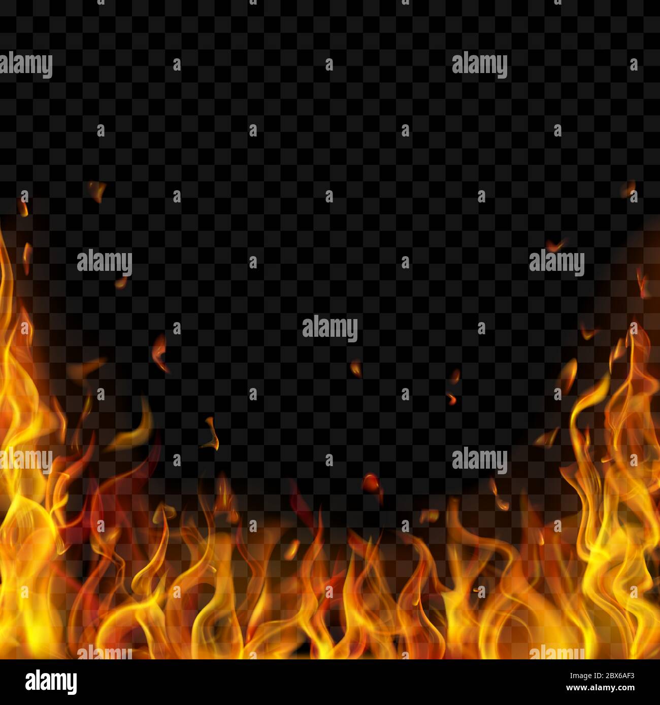Translucent fire flames and sparks on transparent background. For used on  dark illustrations. Transparency only in vector format Stock Vector Image &  Art - Alamy