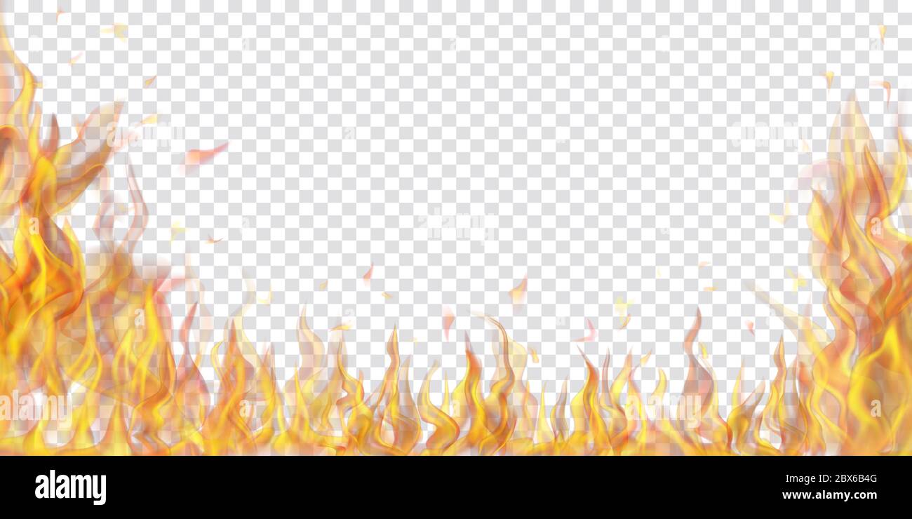 Translucent fire flames and sparks on transparent background. For used on  light illustrations. Transparency only in vector format Stock Vector Image  & Art - Alamy