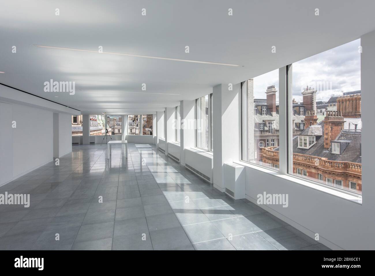 Interior of the main commercial tower block of The Economist Building. The Smithson, London, United Kingdom. Architect: Alison & Peter Smithson, DSDHA Stock Photo