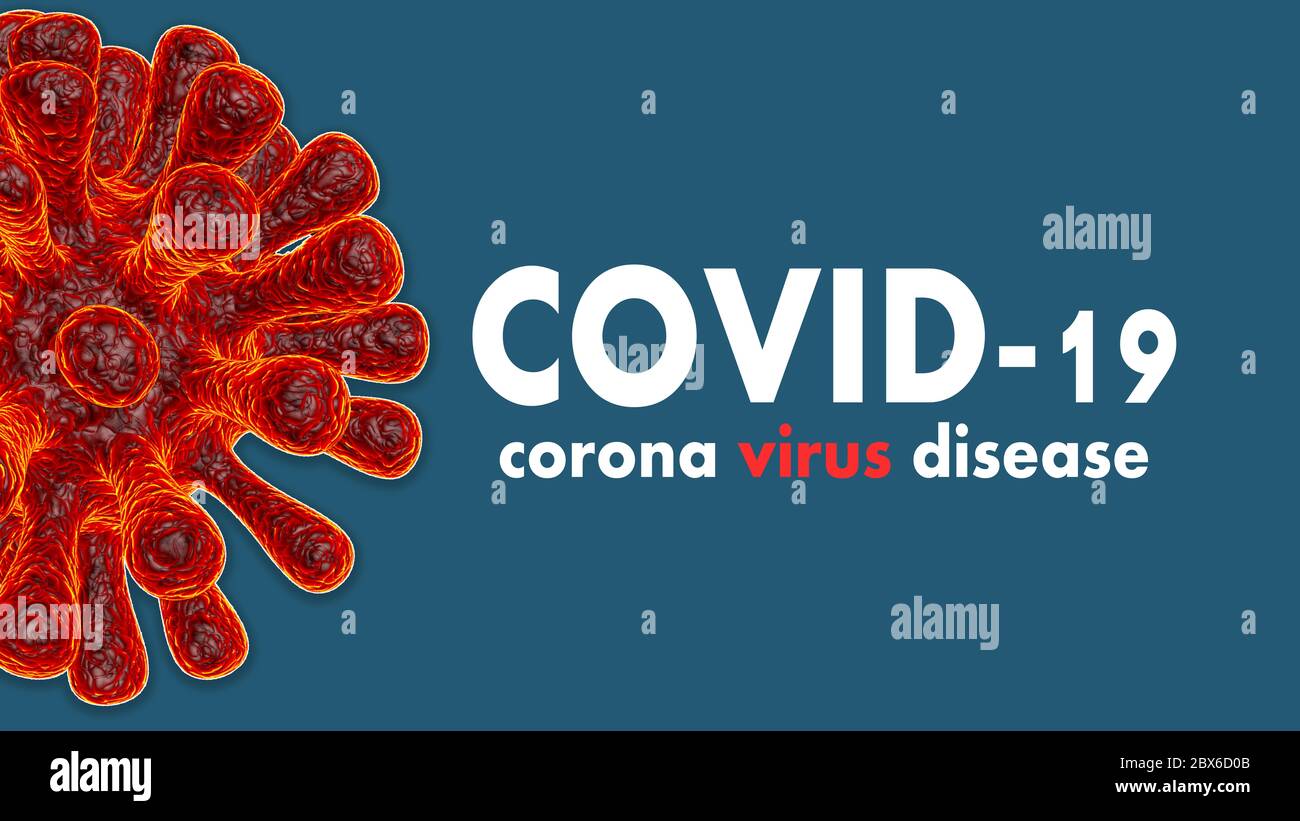 2019 nCov-Corona virus cell outbreak and coronaviruses influenza red background concept dangerous flu shot pandemic medical health risk with disease. Stock Photo