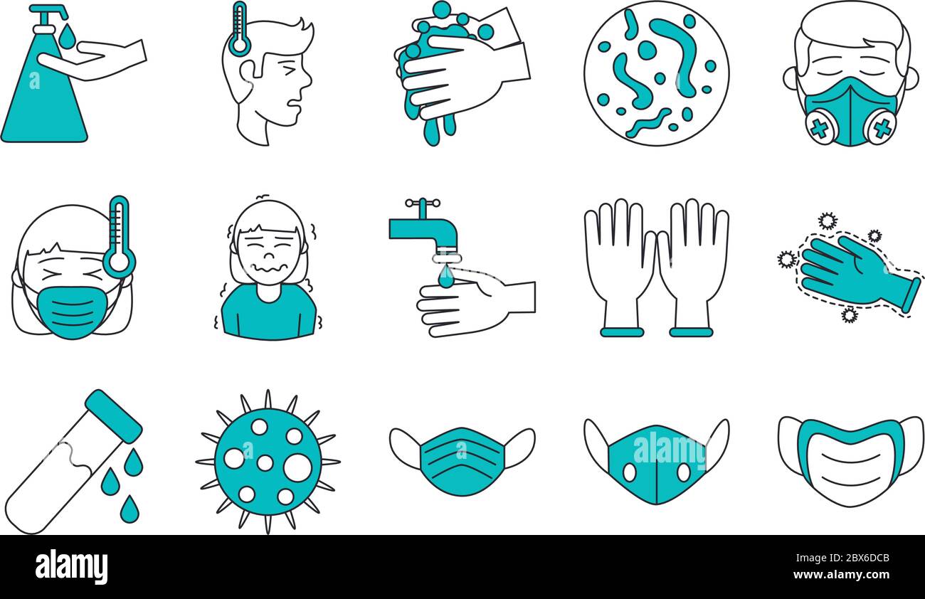covid 19 coronavirus prevention spread outbreak disease pandemic icons ...