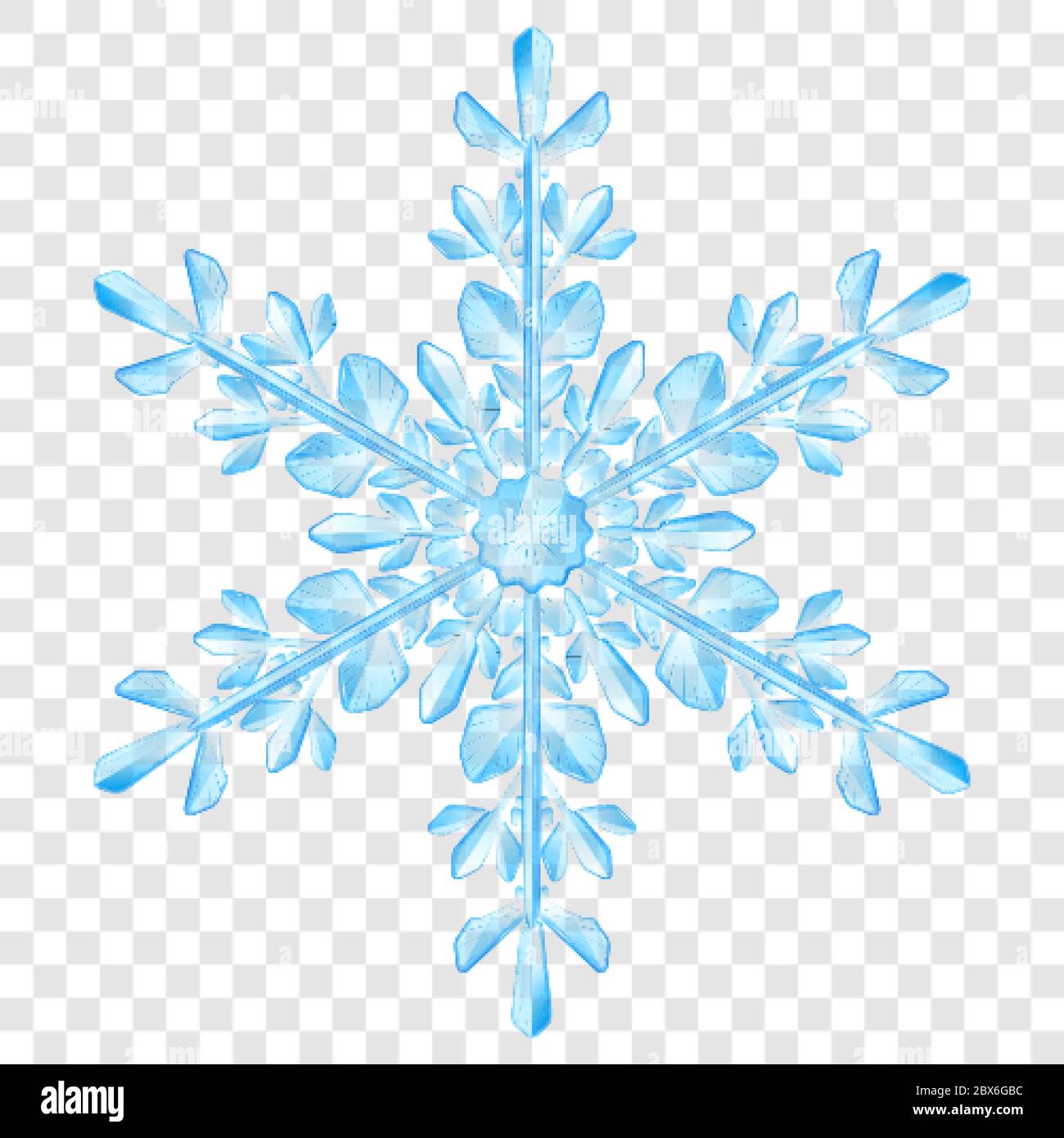 Big complex translucent Christmas snowflake in light blue colors for ...