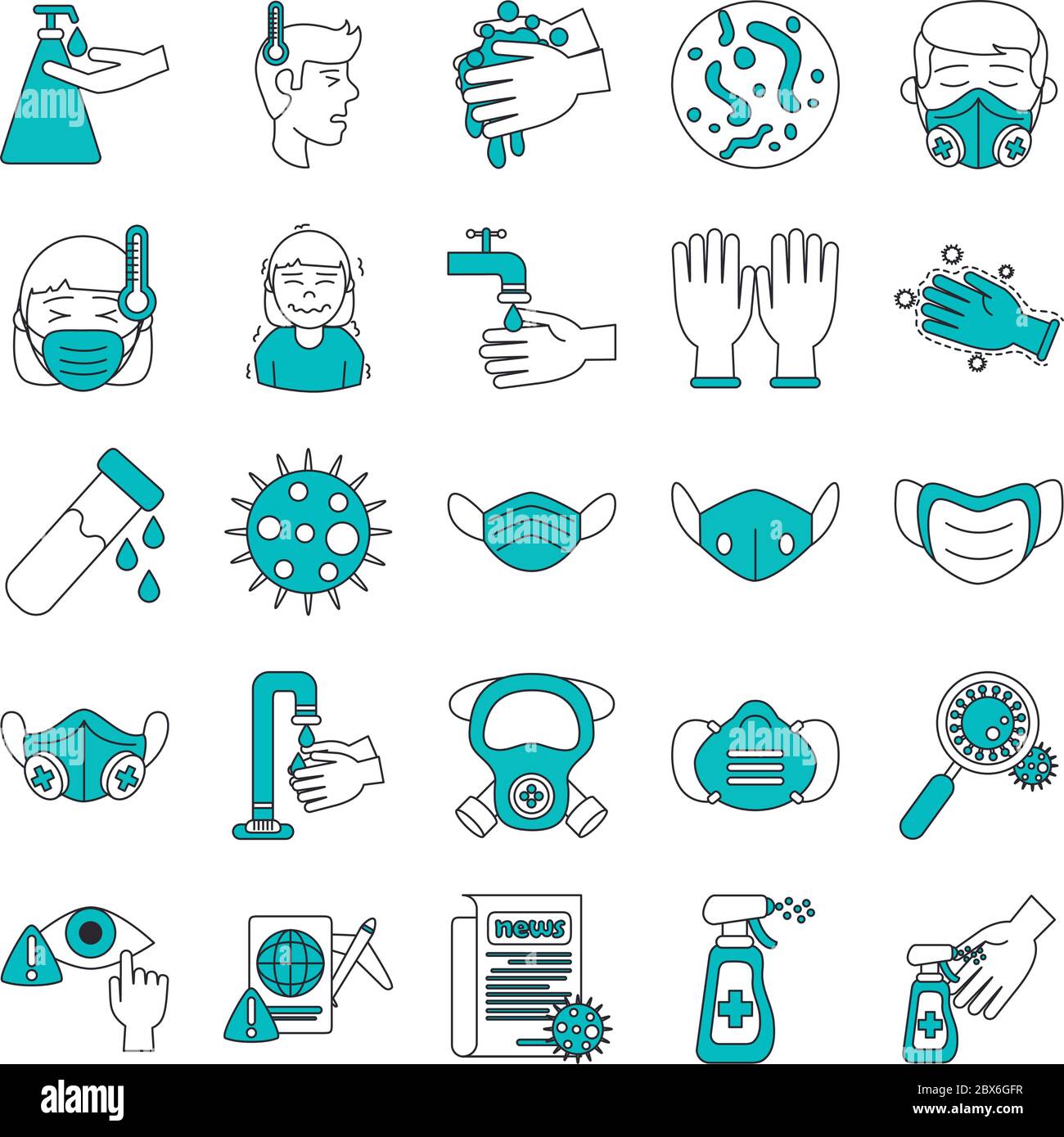 covid 19 coronavirus prevention spread outbreak disease pandemic icons ...