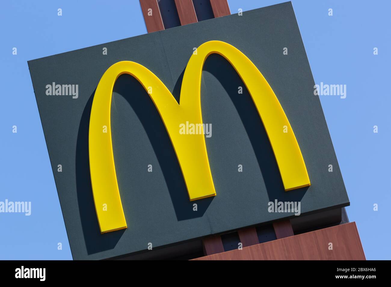 Stuttgart, Germany - April 22, 2020: McDonalds Logo McDonald's Restaurant Mc Donald's Mc Donalds Stuttgart in Germany. Stock Photo