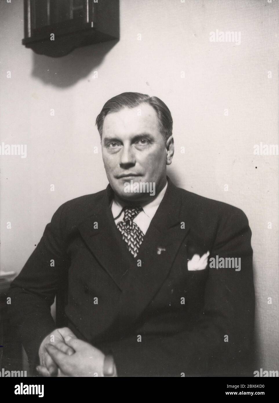 Wilhelm Brueckner, Adjutant of Hitler - Portrait. Heinrich Hoffmann Photographs 1933 Adolf Hitler's official photographer, and a Nazi politician and publisher, who was a member of Hitler's intimate circle. Stock Photo