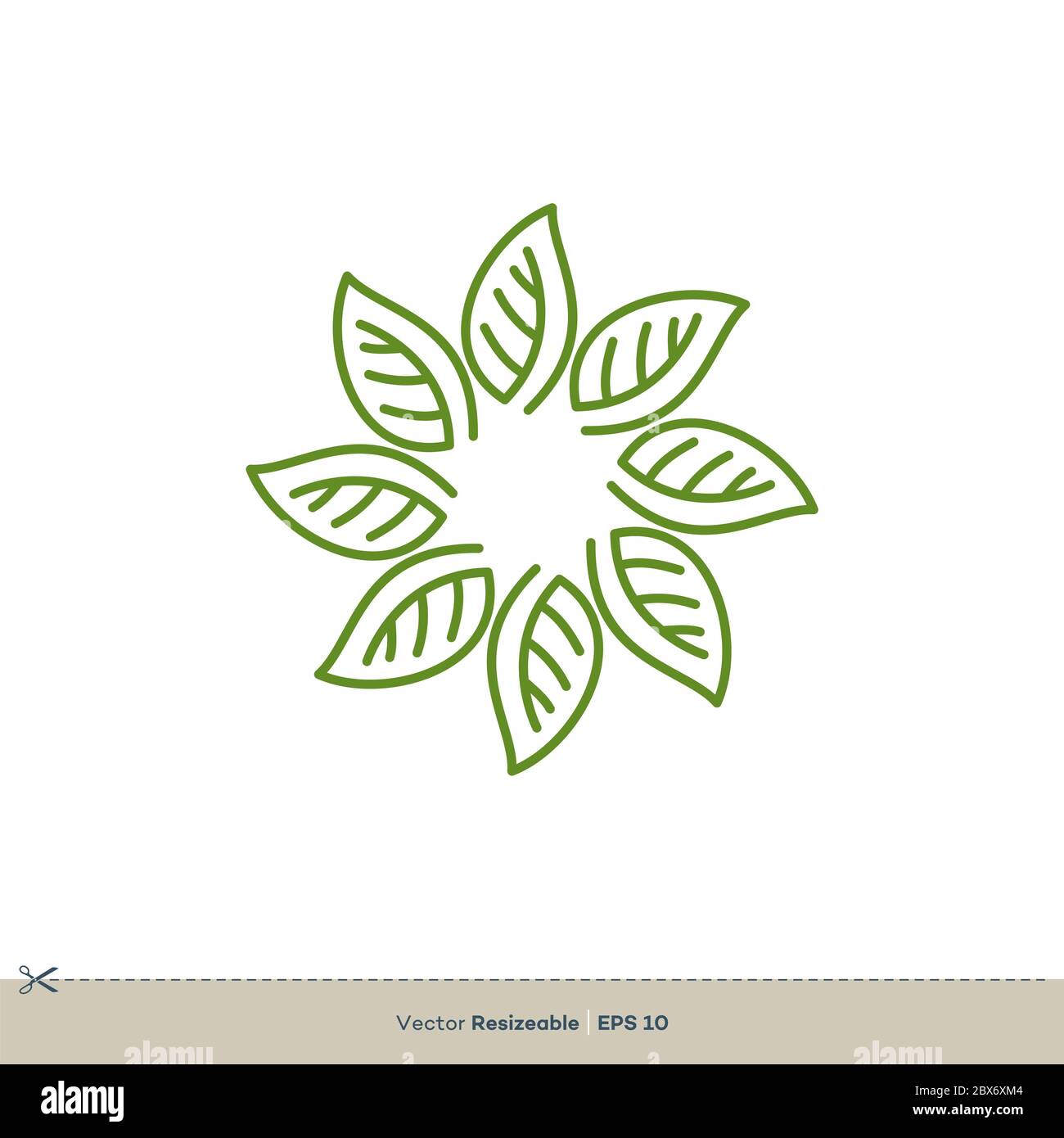 Outline Leaf Vector Logo Template Illustration Design. Vector EPS 10 ...