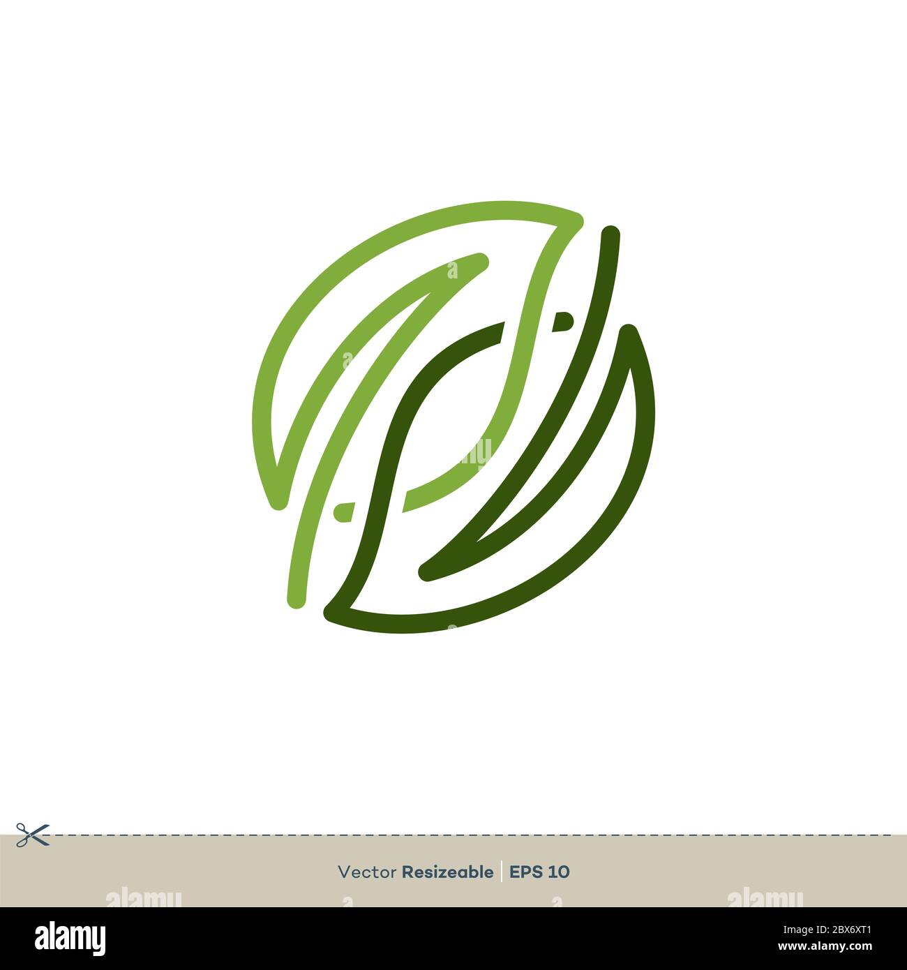 Outline Leaf Vector Logo Template Illustration Design. Vector EPS 10 ...