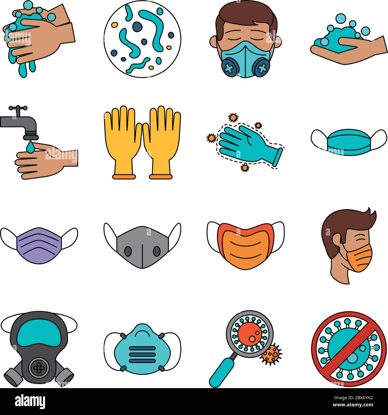 covid 19 coronavirus prevention spread outbreak disease pandemic icons ...