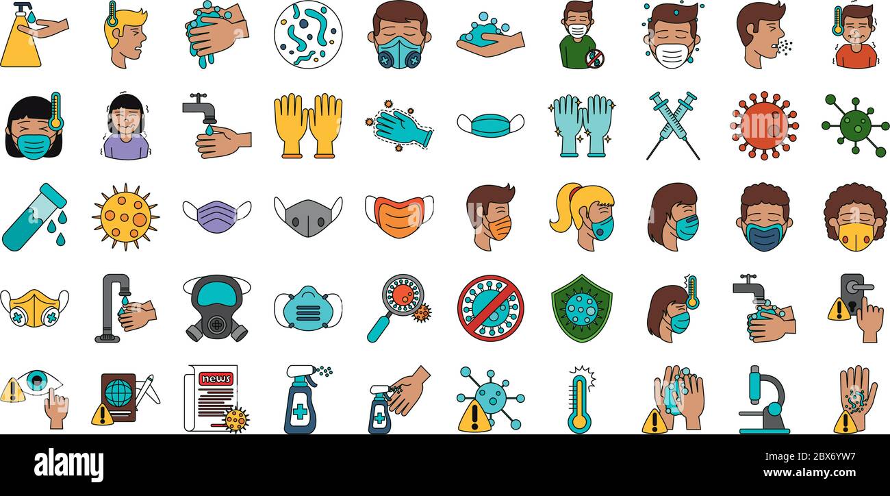 covid 19 coronavirus prevention spread outbreak disease pandemic icons ...