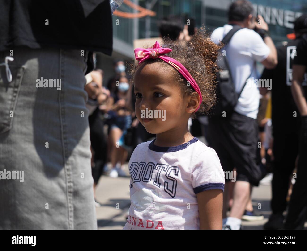 Toronto, Ontario, Canada. 5th June 2020. Black Lives Matter march through downtown Toronto in solidarity with protesters in the United States and around the world. Credit: Arlyn McAdorey/Alamy Live News. Stock Photo