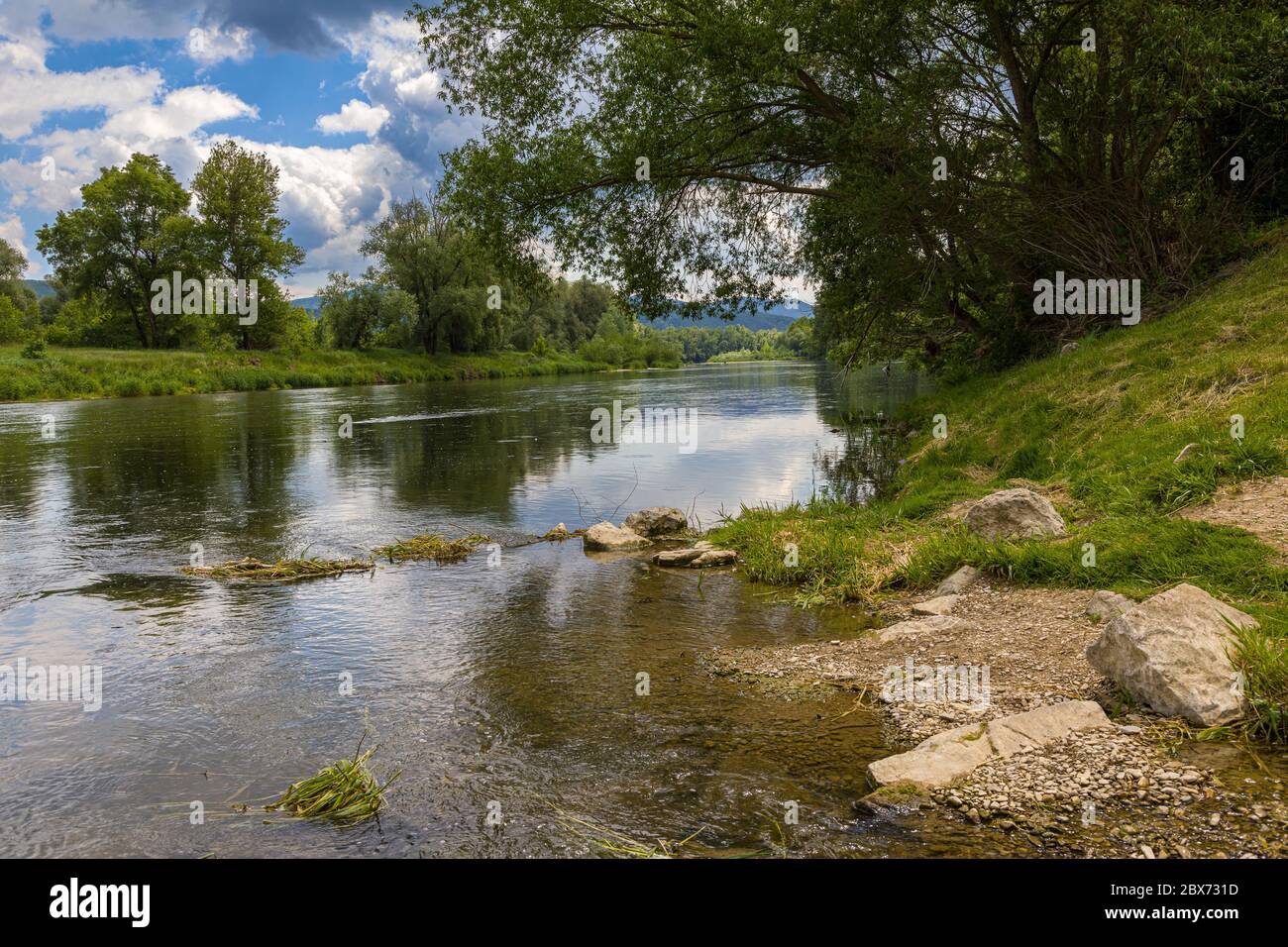 Nook Vah River near Trencin, Slovakia Stock Photo