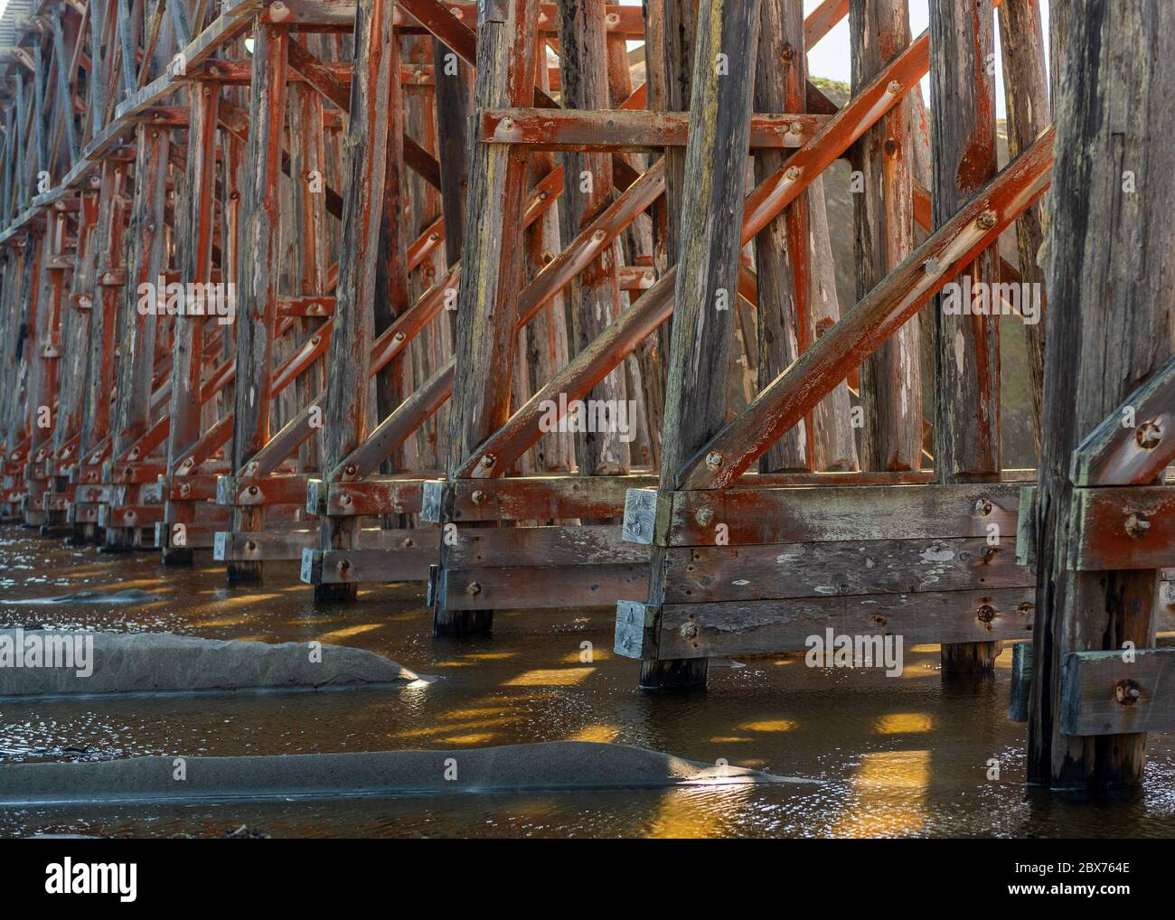 Pudding Creek Trestle, Fort Braggs Historic Bridge, detail of