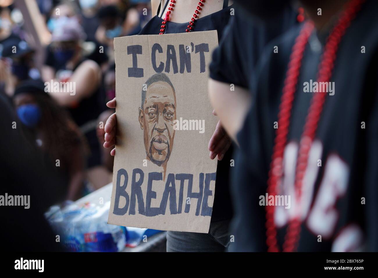 Hundreds of protesters turned out June 4, 2020, for a Black Lives Matter stand-in at Payrow Plaza near Bethlehem City Hall in Bethlehem, Pennsylvania. Stock Photo