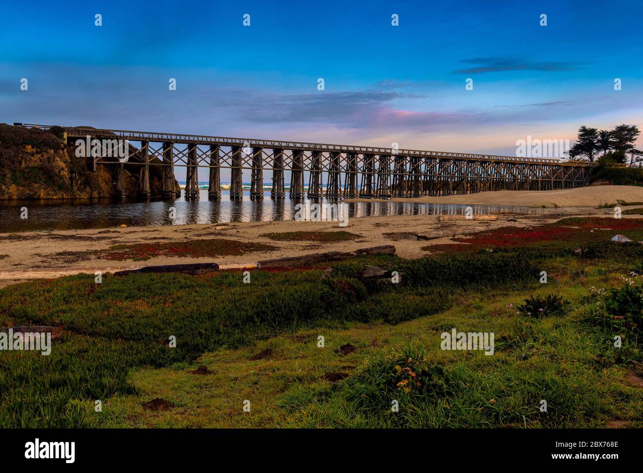Pudding Creek Trestle, Fort Braggs Historic Bridge, overview on a